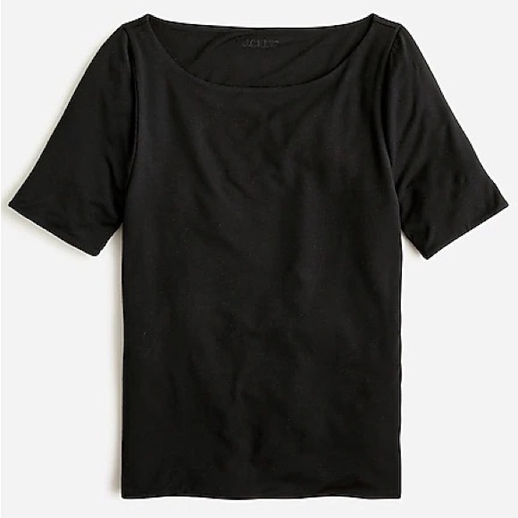 FORMKNIT ELBOW-SLEEVE T-SHIRT in BLACK - Picture 2 of 5